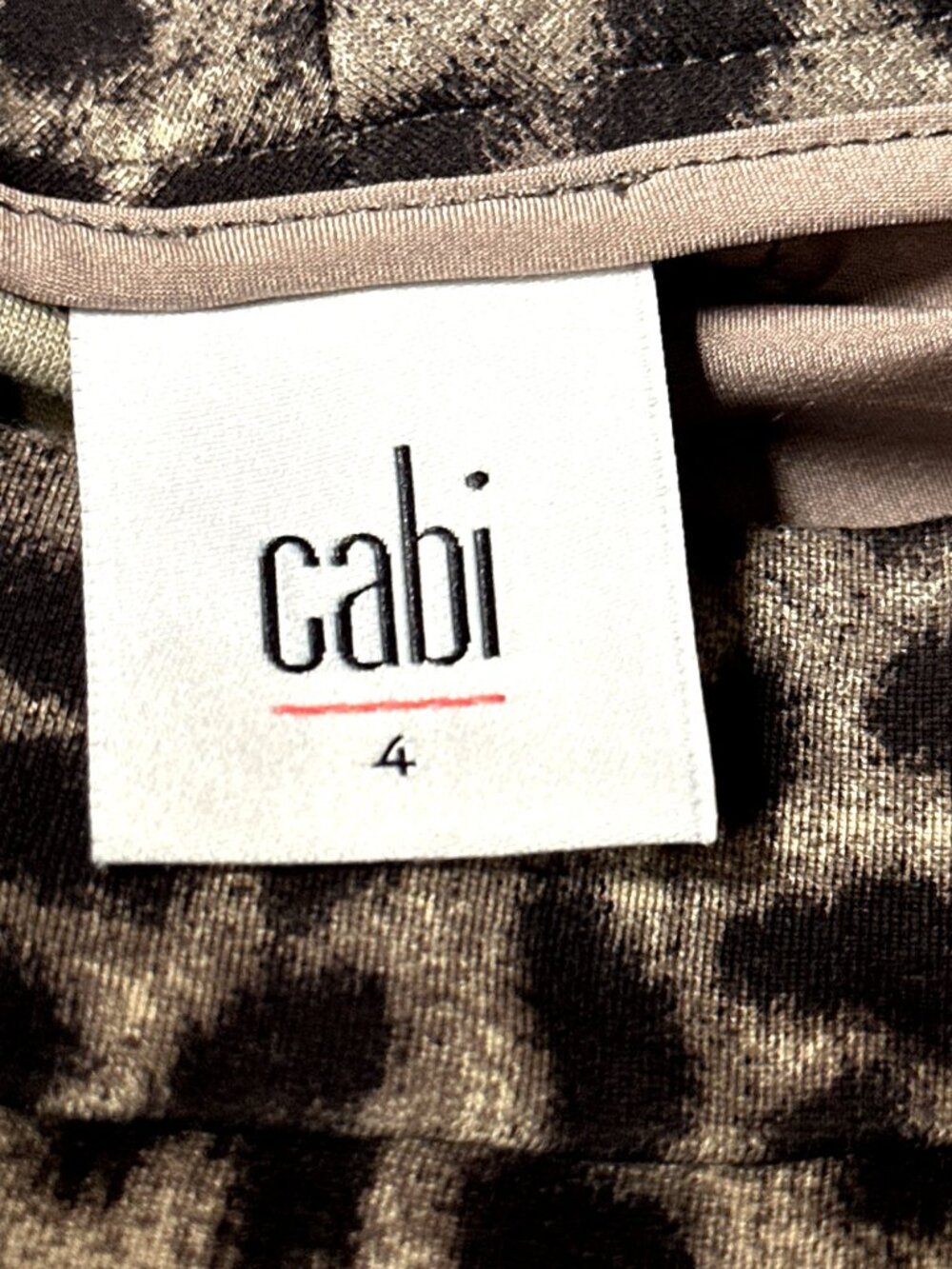 Cabi Size 4 Black Gray Leopard Print Slim Fit Stretch Trendy Y2K Animal Print - Picture 4 of 9